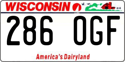 WI license plate 286OGF