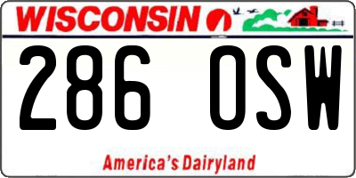 WI license plate 286OSW
