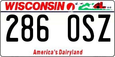 WI license plate 286OSZ