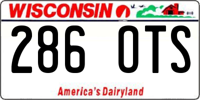 WI license plate 286OTS