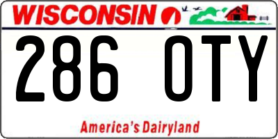 WI license plate 286OTY