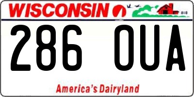 WI license plate 286OUA