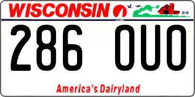 WI license plate 286OUO