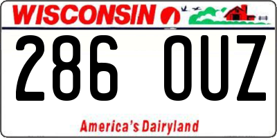 WI license plate 286OUZ