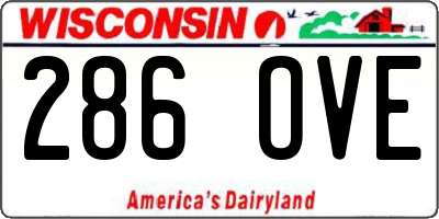 WI license plate 286OVE