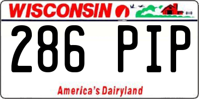 WI license plate 286PIP