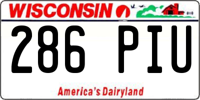 WI license plate 286PIU