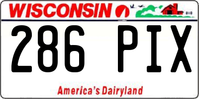 WI license plate 286PIX