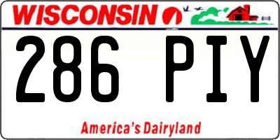 WI license plate 286PIY