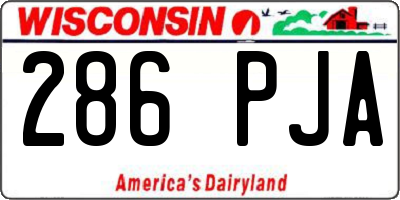 WI license plate 286PJA