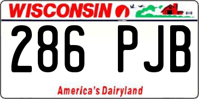 WI license plate 286PJB