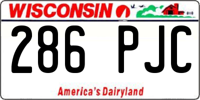 WI license plate 286PJC