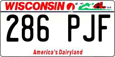 WI license plate 286PJF