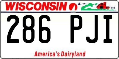 WI license plate 286PJI