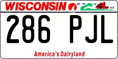 WI license plate 286PJL