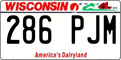WI license plate 286PJM