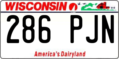 WI license plate 286PJN