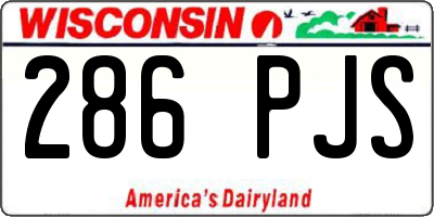 WI license plate 286PJS