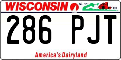 WI license plate 286PJT