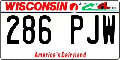 WI license plate 286PJW