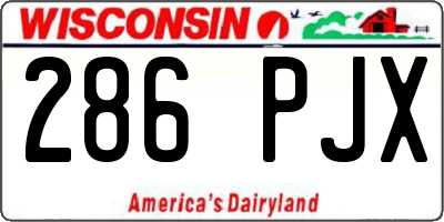 WI license plate 286PJX