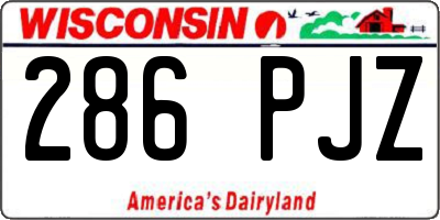 WI license plate 286PJZ