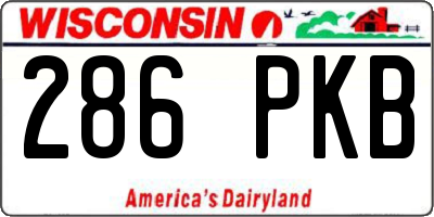 WI license plate 286PKB