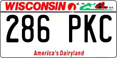 WI license plate 286PKC