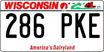 WI license plate 286PKE