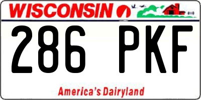 WI license plate 286PKF