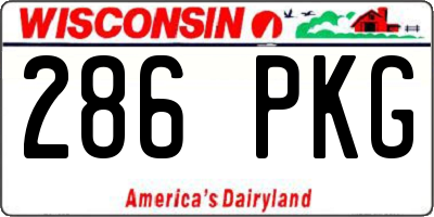 WI license plate 286PKG