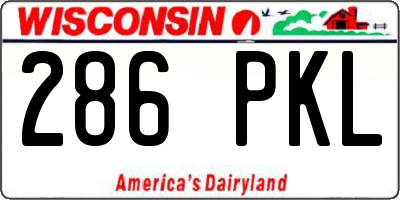 WI license plate 286PKL