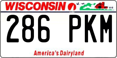 WI license plate 286PKM