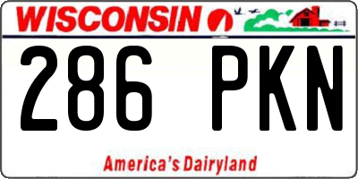 WI license plate 286PKN