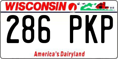 WI license plate 286PKP