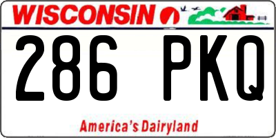 WI license plate 286PKQ