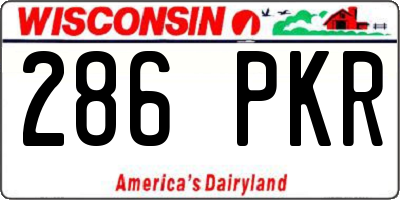 WI license plate 286PKR