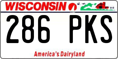WI license plate 286PKS