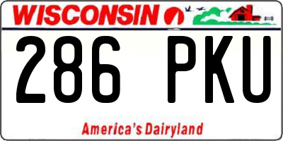 WI license plate 286PKU