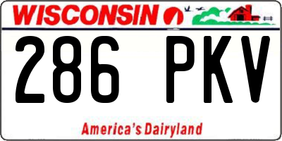 WI license plate 286PKV
