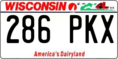 WI license plate 286PKX