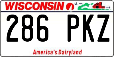 WI license plate 286PKZ