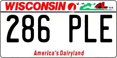 WI license plate 286PLE