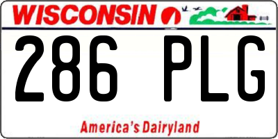 WI license plate 286PLG