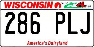 WI license plate 286PLJ
