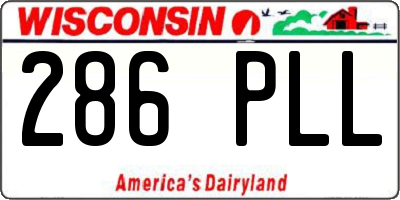 WI license plate 286PLL