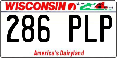 WI license plate 286PLP
