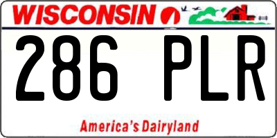 WI license plate 286PLR