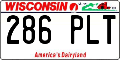 WI license plate 286PLT