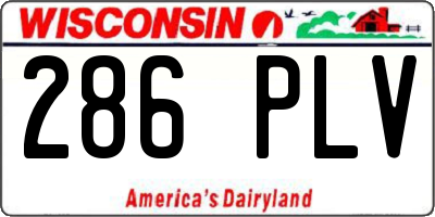 WI license plate 286PLV